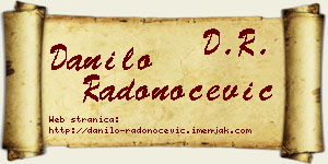Danilo Radonoćević vizit kartica
